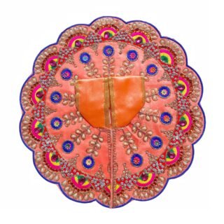 Designer Laddu Gopal Poshak – Premium Peach Decorative Dress for Thakur Ji