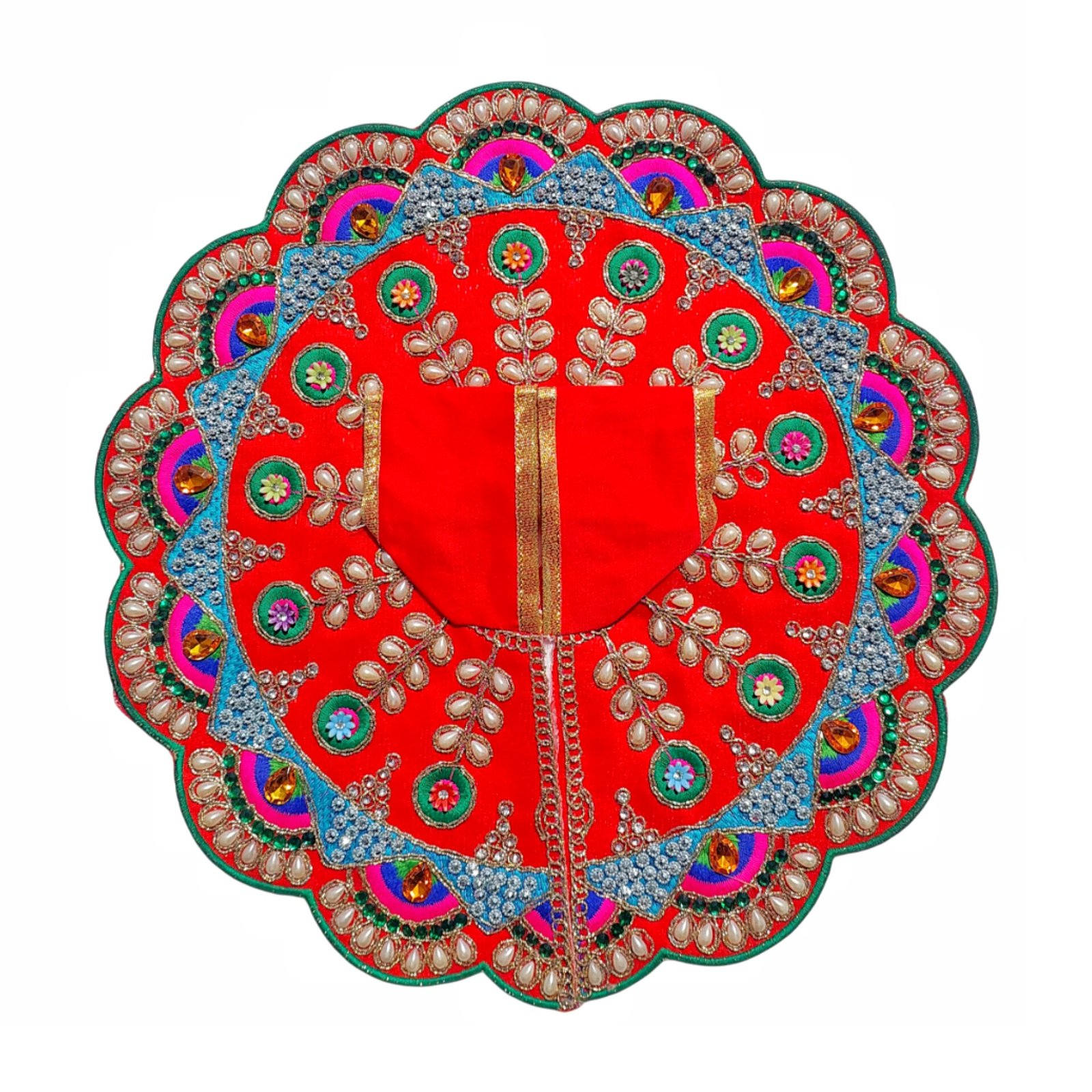 Designer Laddu Gopal Poshak – Premium Red Decorative Dress for Thakur Ji