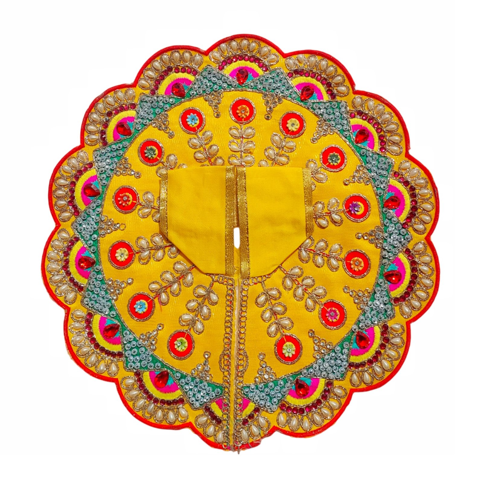 Designer Laddu Gopal Poshak – Premium Yellow Decorative Dress for Thakur Ji