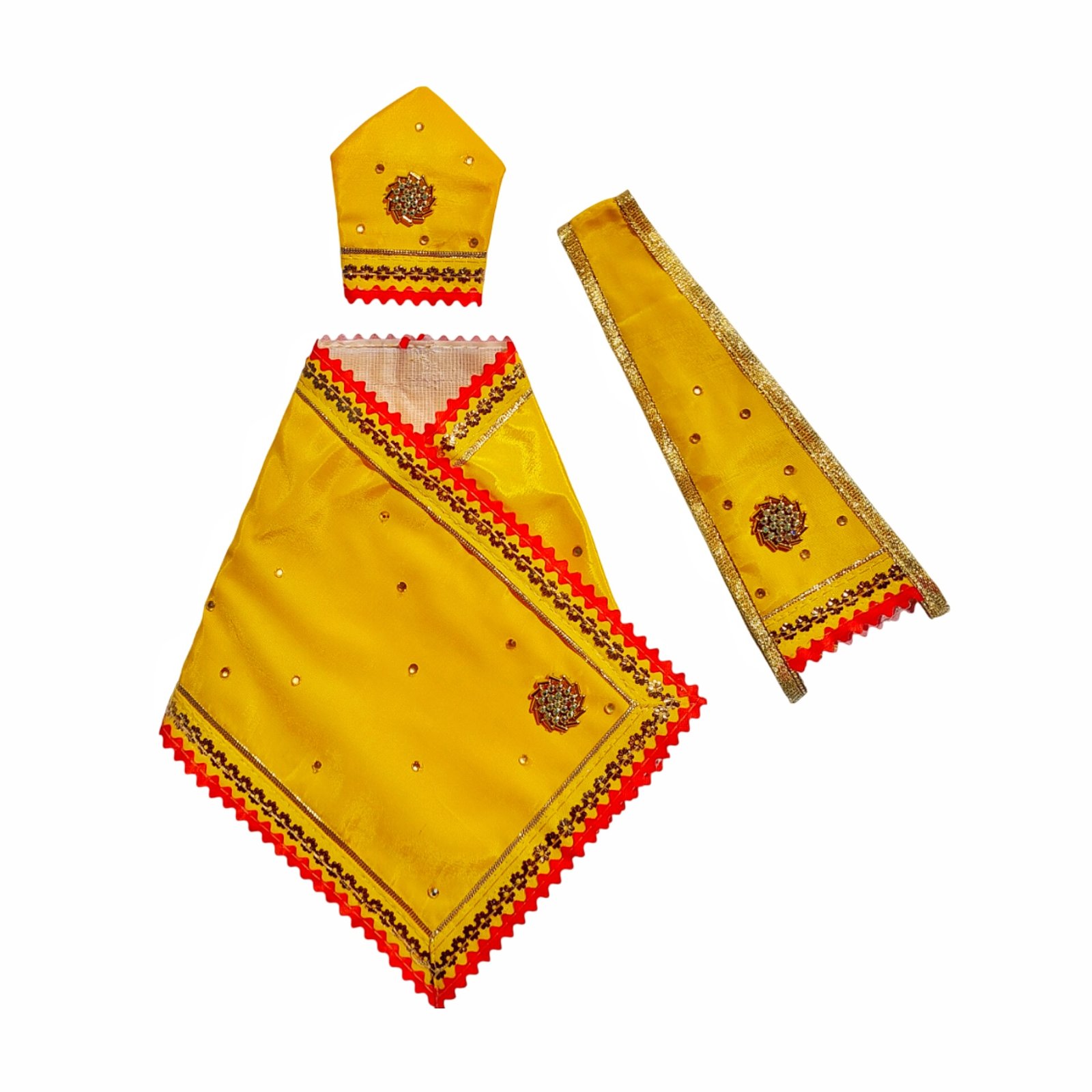 Shirdi Sai Baba Poshak – Yellow Designer Dress Set with Cap