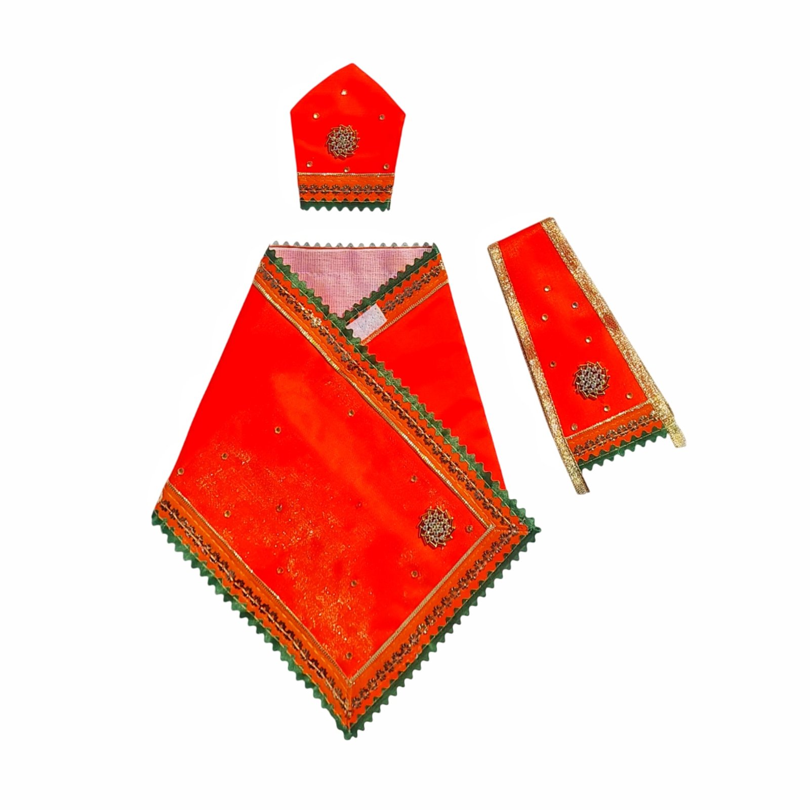 Shirdi Sai Baba Poshak – Orange Designer Dress Set with Cap