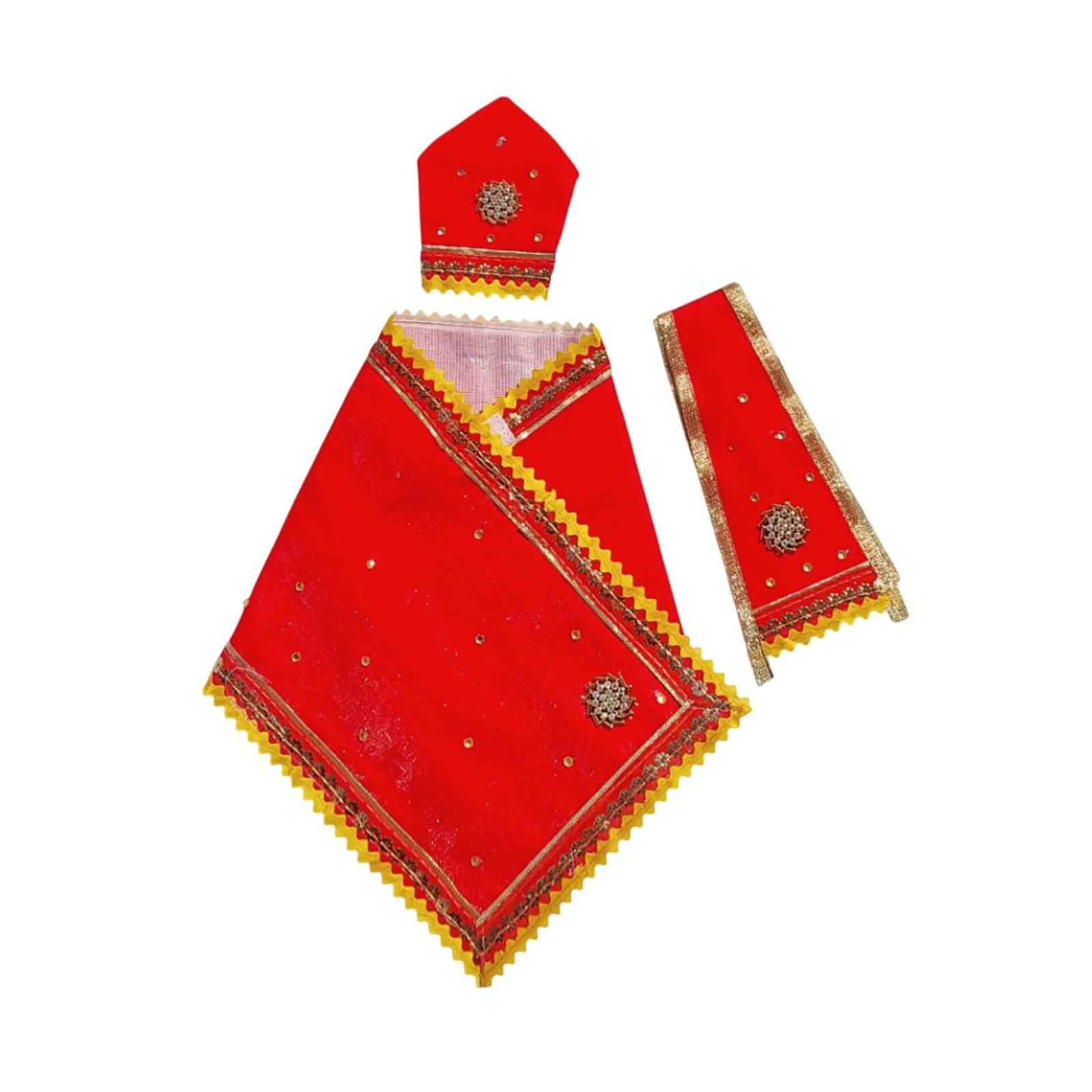 Shirdi Sai Baba Poshak – Red Designer Dress Set with Cap