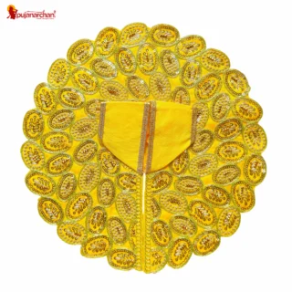 Designer Laddu Gopal Poshak – Premium Yellow Sitara Work Dress for Thakur Ji