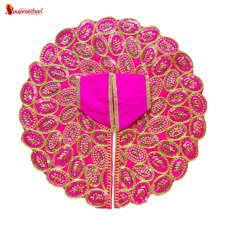 Designer Laddu Gopal Poshak – Premium Magenta Sitara Work Dress for Thakur Ji