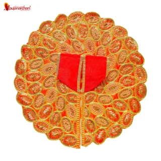 Designer Laddu Gopal Poshak – Premium Orange Sitara Work Dress for Thakur Ji
