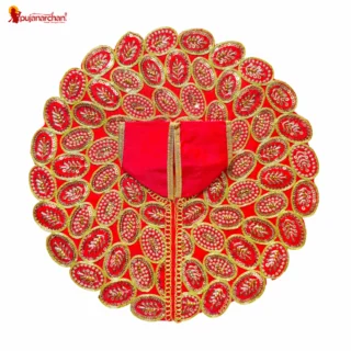 Designer Laddu Gopal Poshak – Premium Red Sitara Work Dress for Thakur Ji
