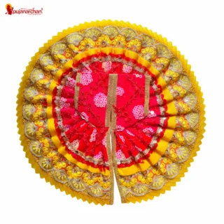 Designer Laddu Gopal Poshak – Premium Yellow Sitara Lace Work Dress for Thakur Ji