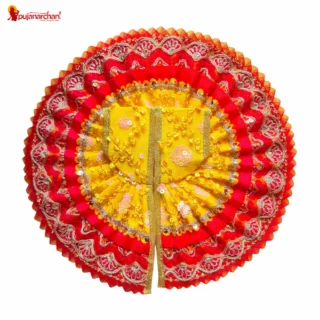 Designer Laddu Gopal Poshak – Premium Red Sitara Lace Work Dress for Thakur Ji