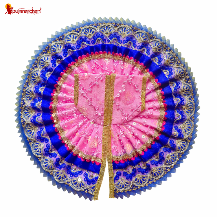 Designer Laddu Gopal Poshak – Premium Blue Sitara Lace Work Dress for Thakur Ji