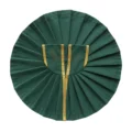 Plain Bottle Green Laddu Gopal Poshak with Golden Lace Border for Daily Seva and Shringar