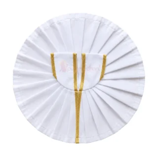 Plain White Laddu Gopal Poshak with Golden Lace Border for Daily Seva and Shringar