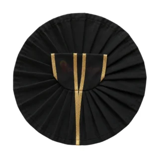 Plain Black Laddu Gopal Poshak with Golden Lace Border for Daily Seva and Shringar