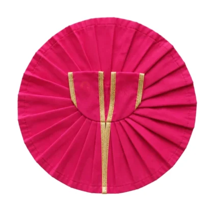Plain Hot Pink Laddu Gopal Poshak with Golden Lace Border for Daily Seva and Shringar