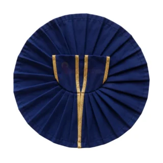 Plain Navy Blue Laddu Gopal Poshak with Golden Lace Border for Daily Seva and Shringar