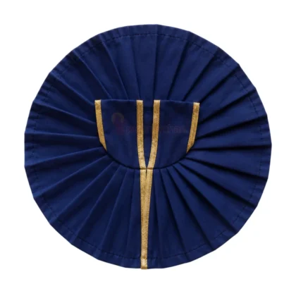 Plain Navy Blue Laddu Gopal Poshak with Golden Lace Border for Daily Seva and Shringar