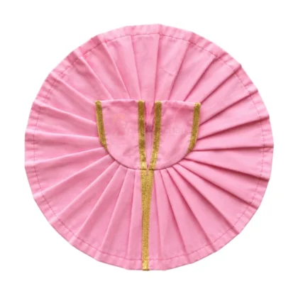 Plain Baby Pink Laddu Gopal Poshak with Golden Lace Border for Daily Seva and Shringar