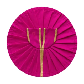 Plain Magenta Laddu Gopal Poshak with Golden Lace Border for Daily Seva and Shringar