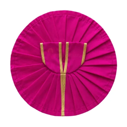 Plain Magenta Laddu Gopal Poshak with Golden Lace Border for Daily Seva and Shringar