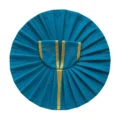 Plain Peacock Blue Laddu Gopal Poshak with Golden Lace Border for Daily Seva and Shringar