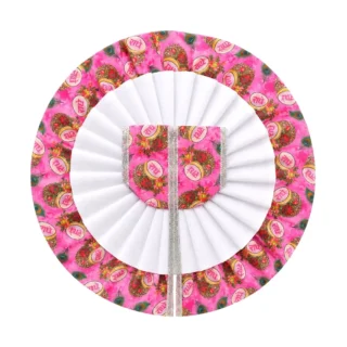 Radhe Radhe Printed Rani Pink Laddu Gopal Poshak for Daily Seva and Shringar