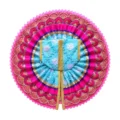 Premium Sky Blue & Hot Pink Designer Laddu Gopal Poshak with Sequin Work and Heavy Golden Lace
