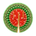 Premium Orange & Green Designer Laddu Gopal Poshak with Sequin Work and Heavy Golden Lace