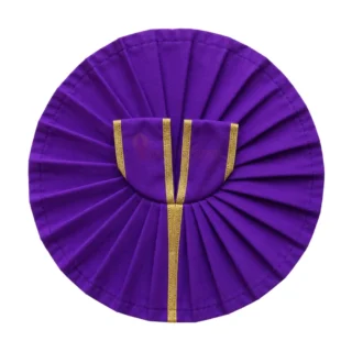 Plain Royal Purple Laddu Gopal Poshak with Golden Lace Border for Daily Seva and Shringar