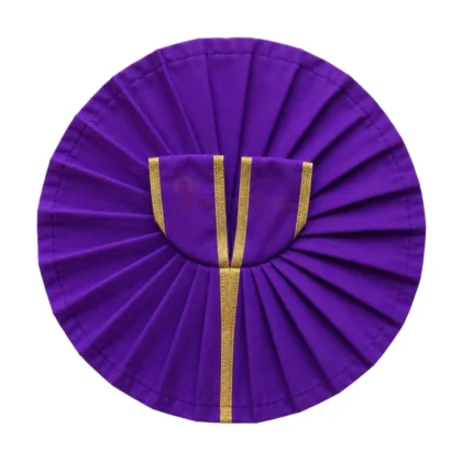 Plain Royal Purple Laddu Gopal Poshak with Golden Lace Border for Daily Seva and Shringar