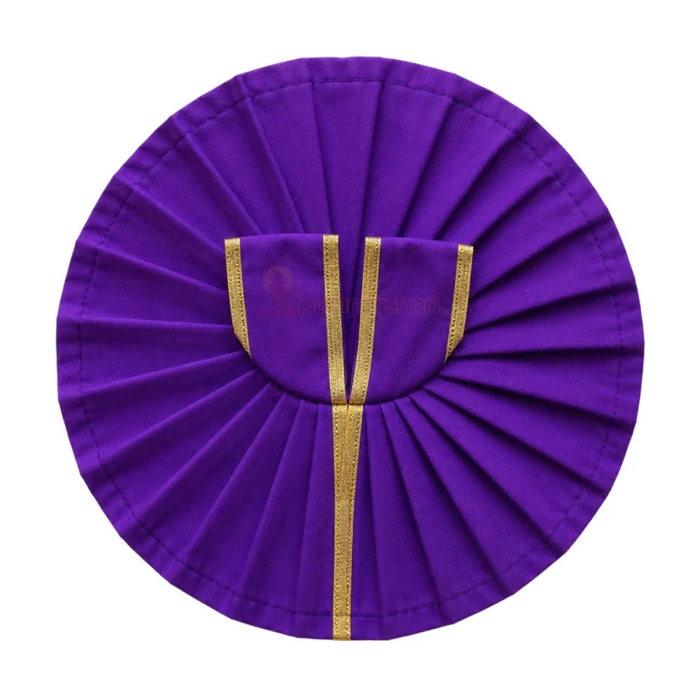 Plain Royal Purple Laddu Gopal Poshak with Golden Lace Border for Daily Seva and Shringar