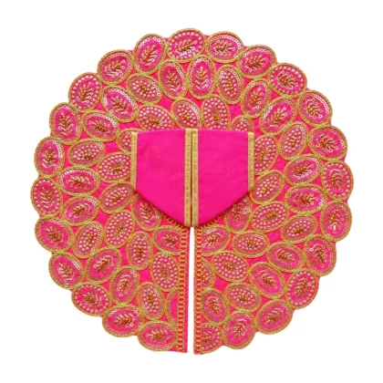 Premium Magenta Heavy Embroidered Laddu Gopal Poshak with Golden Lace Work for Daily Seva & Janmashtami