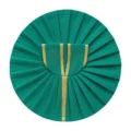 Plain Teal Green Laddu Gopal Poshak with Golden Lace Border for Daily Seva and Shringar