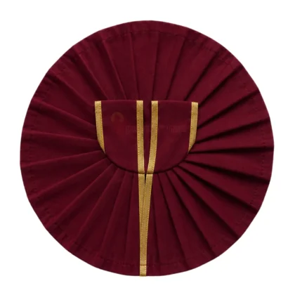 Plain Maroon Laddu Gopal Poshak with Golden Lace Border for Daily Seva and Shringar