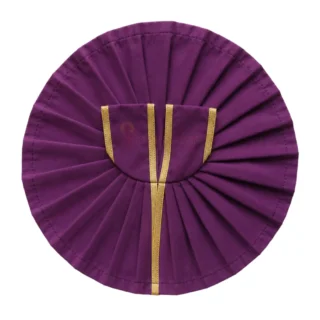 Plain Purple Laddu Gopal Poshak with Golden Lace Border for Daily Seva and Shringar