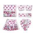 Floral Cotton Radha Krishna Multicolor Poshak Set with White Lace Work for Radha Krishna Idol