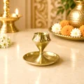 Premium pure brass agarbatti stand with multi-hole incense holder and ash catcher plate for home temple, meditation and daily worship.