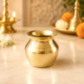 Premium pure brass pooja lota for Gangajal, Jal Abhishek, Kalash Sthapana, home temple, daily worship and religious ceremonies.