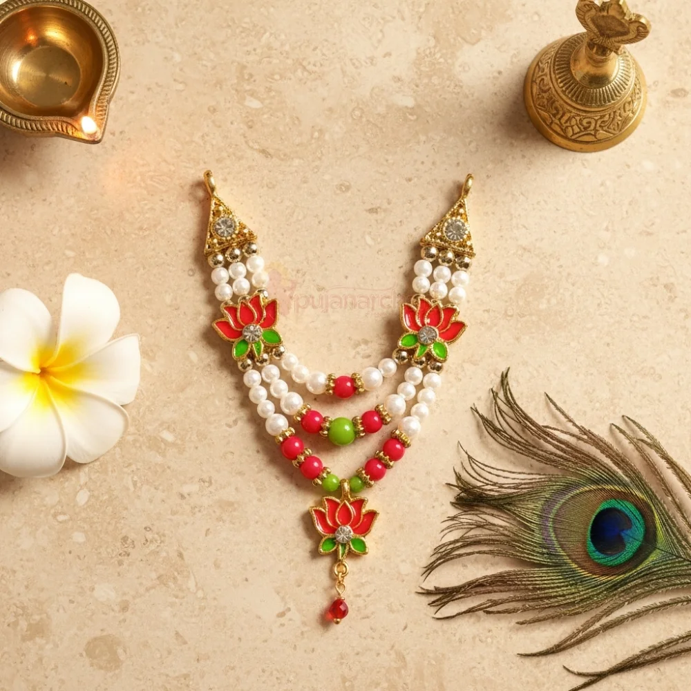 Decorative Moti Mala for God Idols Premium Deity Mala for Shringar
