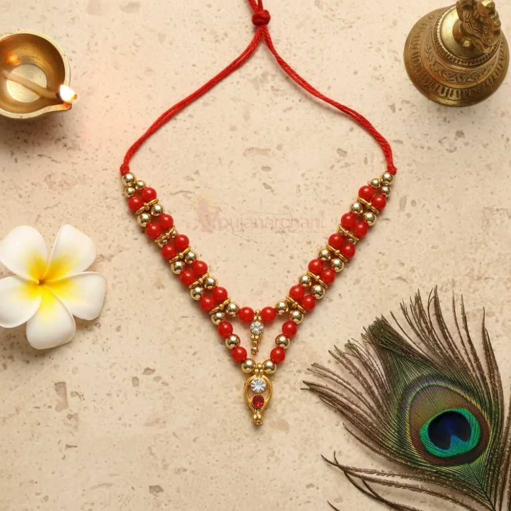 Decorative Moti Mala for God Idols Premium Deity Mala for Shringar