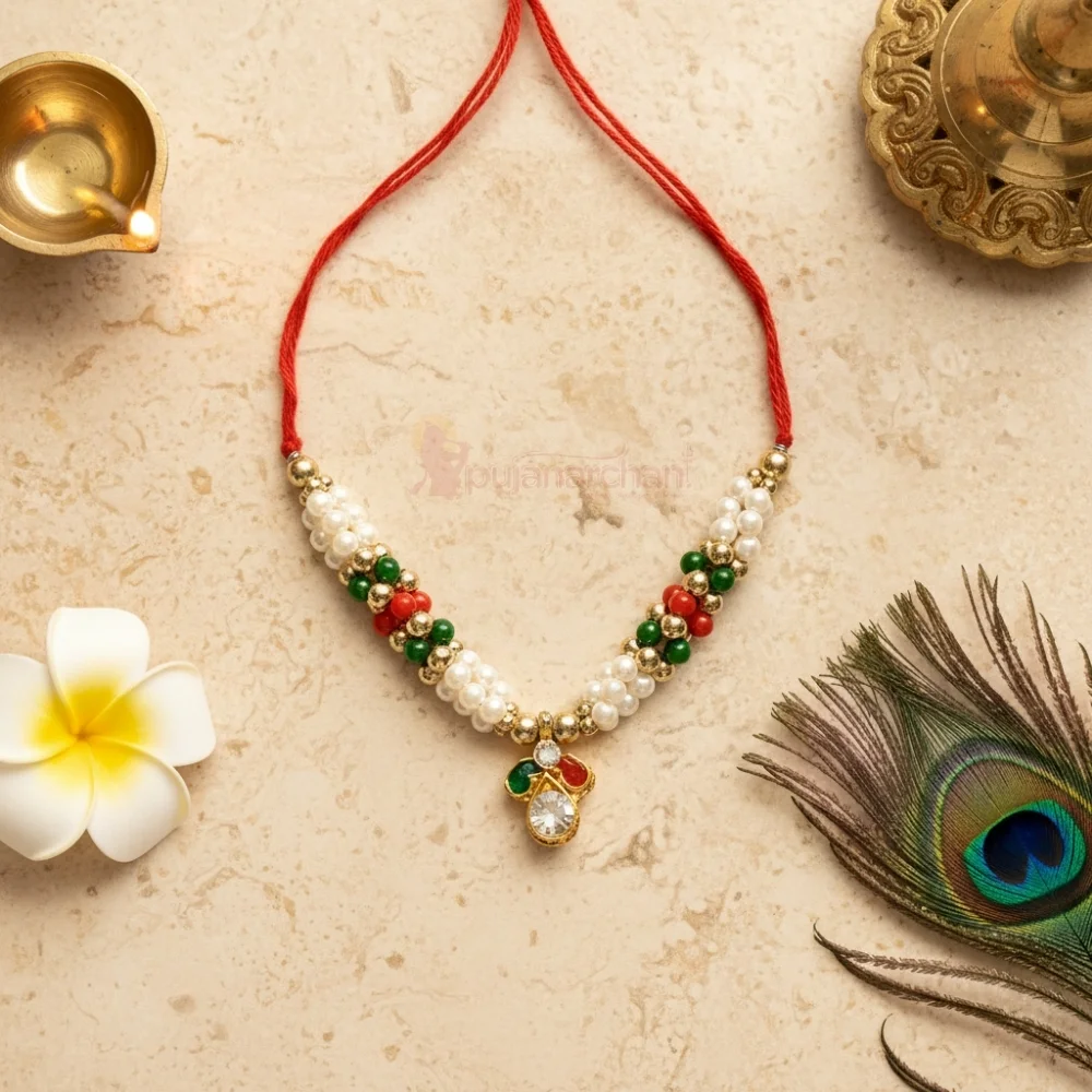 Decorative Moti Mala for God Idols Premium Deity Mala for Shringar
