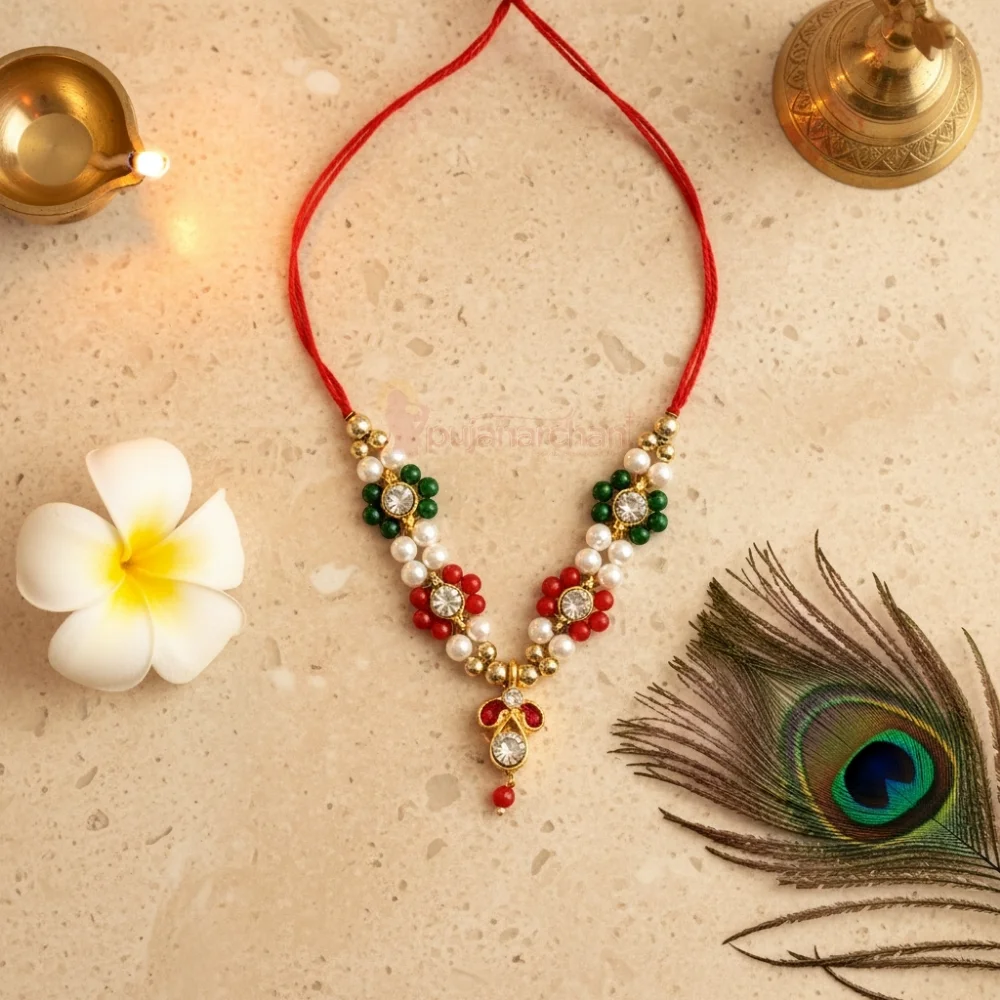 Decorative Moti Mala for God Idols Premium Deity Mala for Shringar