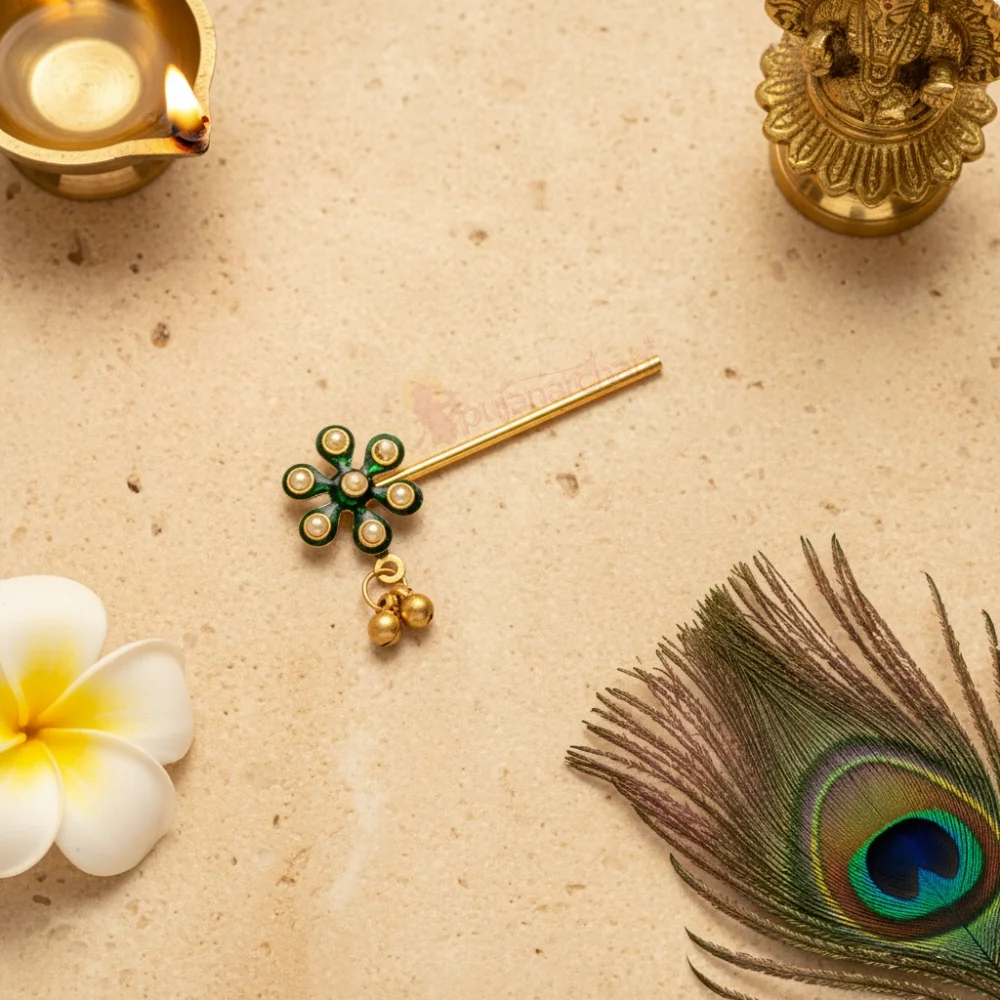Decorative bansuri for Laddu Gopal | Krishna Shringar for idol decoration and temple use