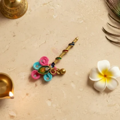 Decorative bansuri for Laddu Gopal | Krishna Shringar for idol decoration and temple use