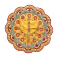 Premium Designer Yellow Satin Laddu Gopal Poshak with Crystal Stone Work, Pearl Work, Multicolor Embroidery and Hand Embroidery for Krishna Shringar