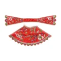Premium Designer Red Satin Mata Rani Lehenga Patka Poshak with Heavy Floral Zardosi, Dabka, Sequins, Beads and Hand Embroidery Work for Mata Rani Idol Shringar