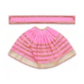 Designer Baby Pink Mata Rani Lehenga Patka Poshak with Golden Gota Lace Work for idol shringar and temple decoration