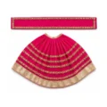 Designer Magenta Mata Rani Lehenga Patka Poshak with Golden Gota Lace Work for idol shringar and temple decoration