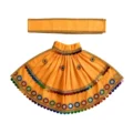 Premium Designer Yellow Satin Mata Rani Lehenga Patka Poshak with Paisley Embroidery and Multicolor Mirror Work for Mata Rani idol shringar