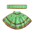Premium Designer Mint Green Satin Mata Rani Lehenga Patka Poshak with Paisley Embroidery and Multicolor Mirror Work for Mata Rani idol shringar