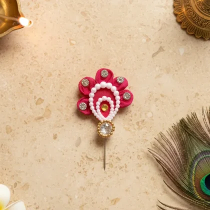 Handcrafted decorative kalgi for God idol shringar and temple decoration