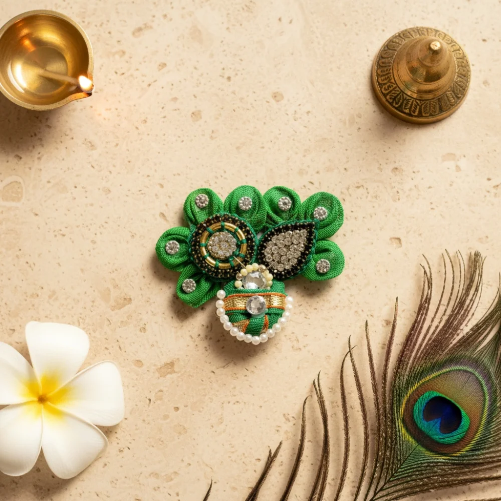 Handcrafted decorative kalgi for God idol shringar and temple decoration